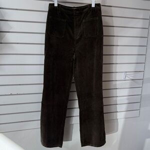 Women's Dark Brown Corduroy Straight Leg Pants